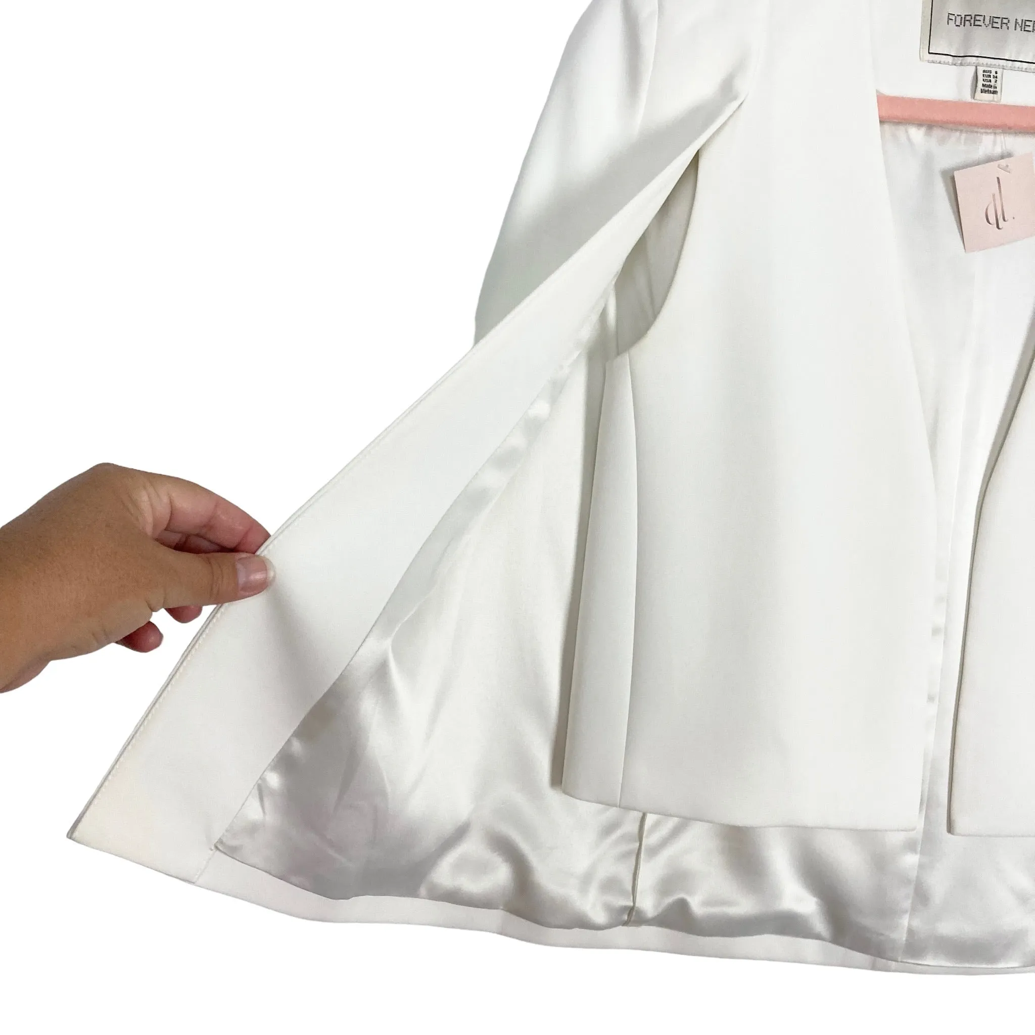Forever New White Cape Blazer- Size 2 (see notes)
