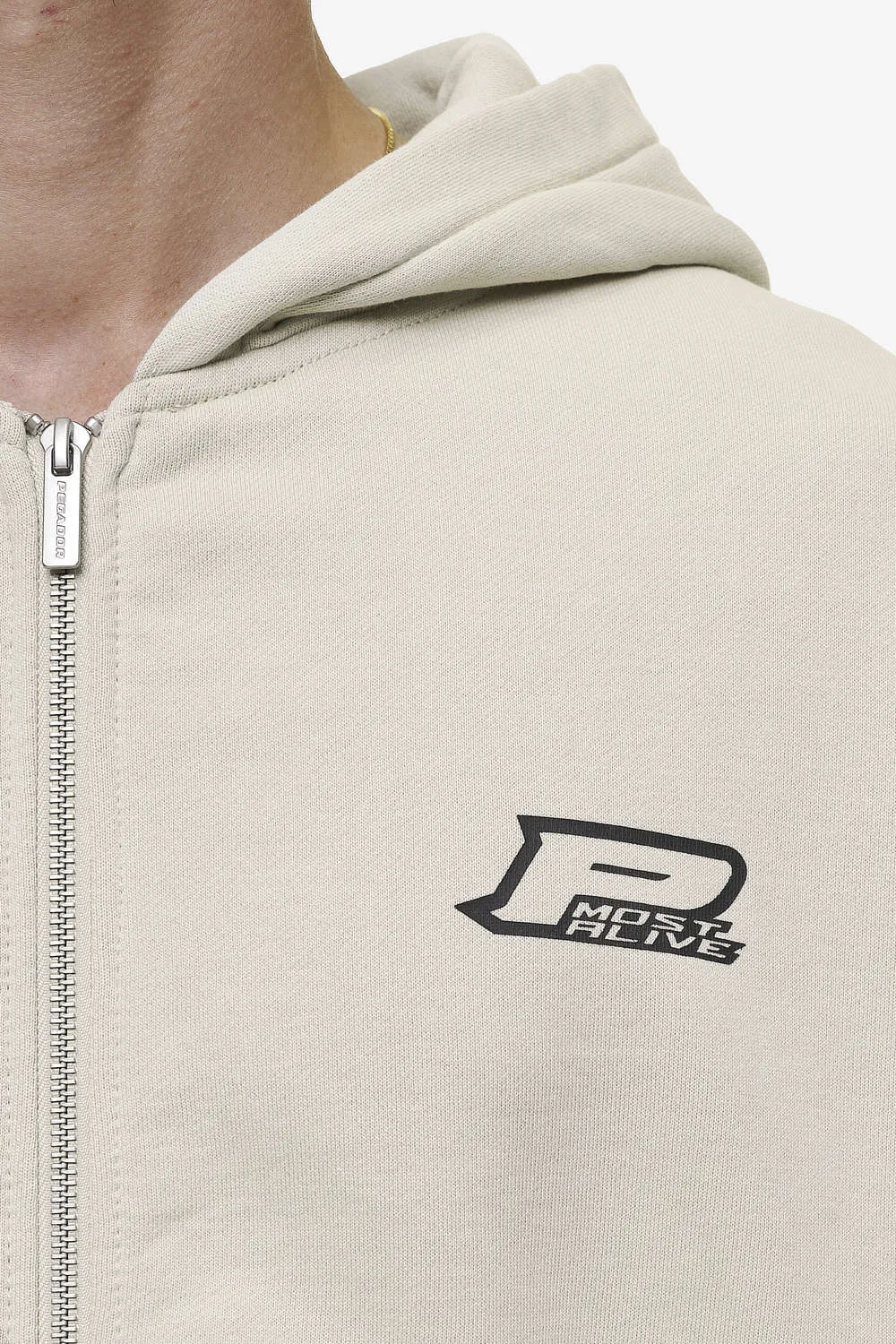 Fox Oversized Sweat Jacket Washed Light Beige