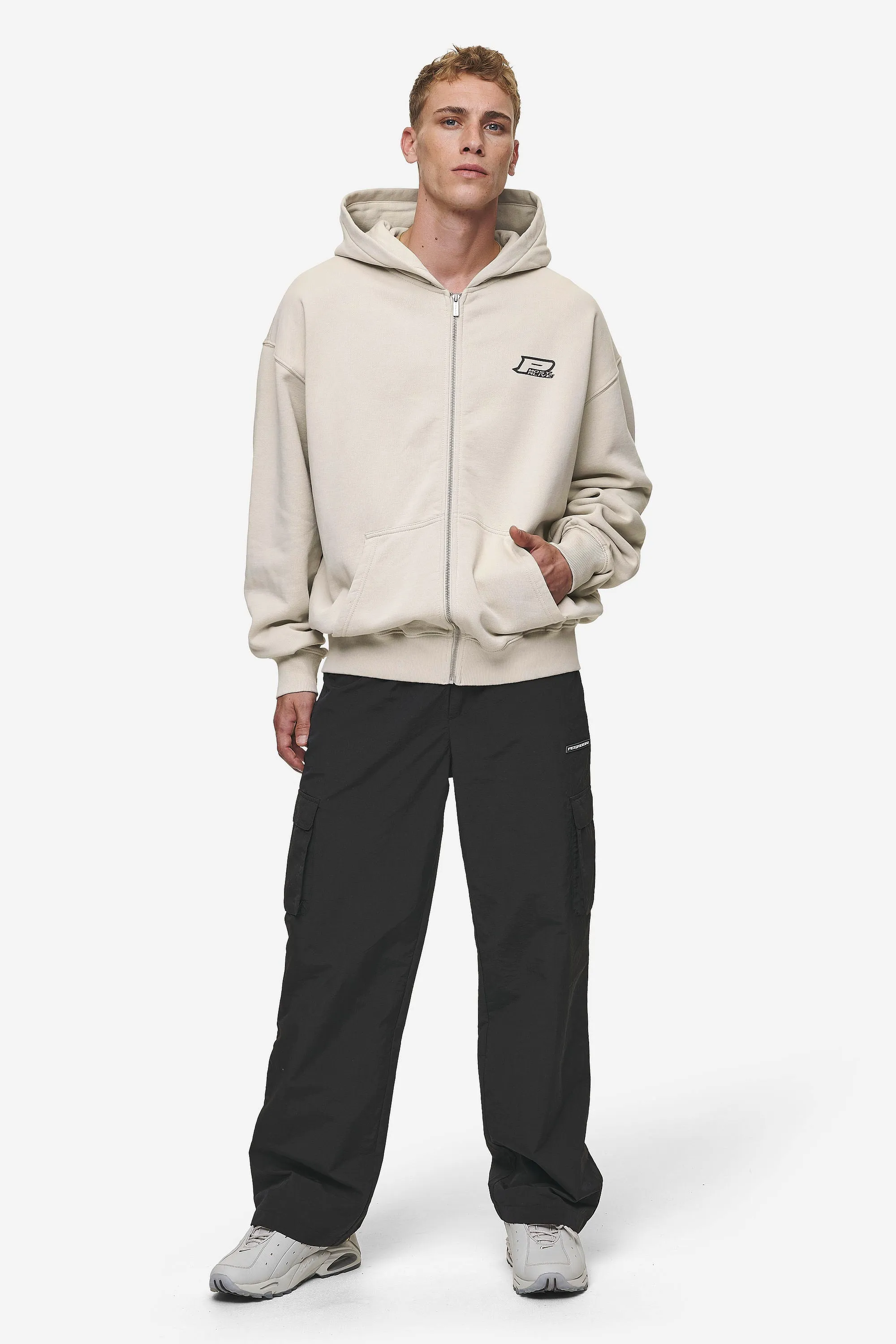 Fox Oversized Sweat Jacket Washed Light Beige