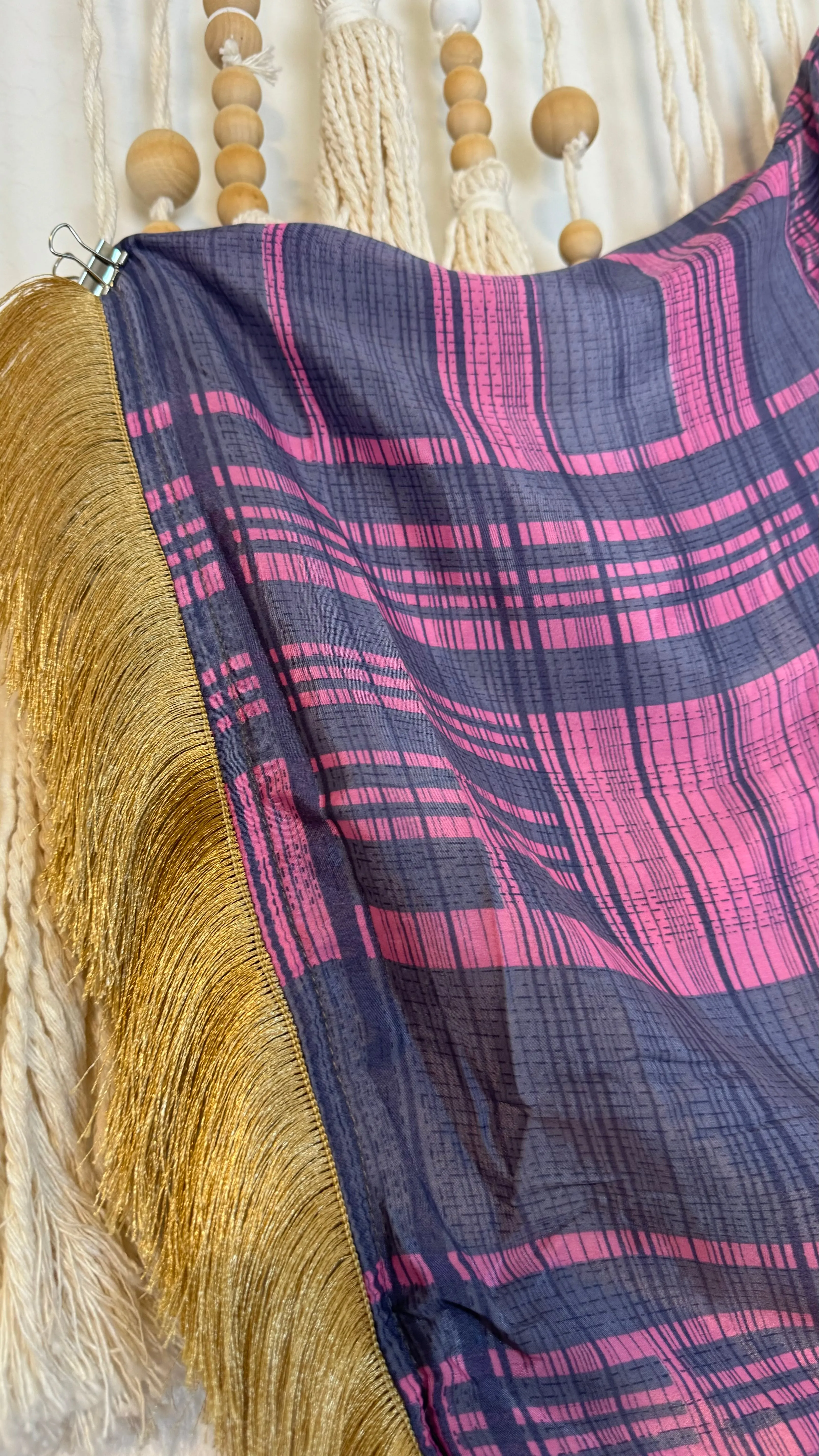 Fringe High-Low Silk Kimono 004