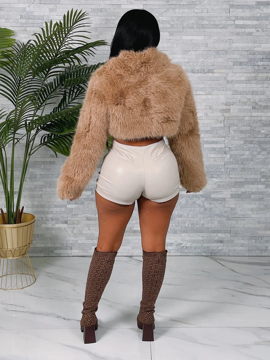 Furry cropped jacket