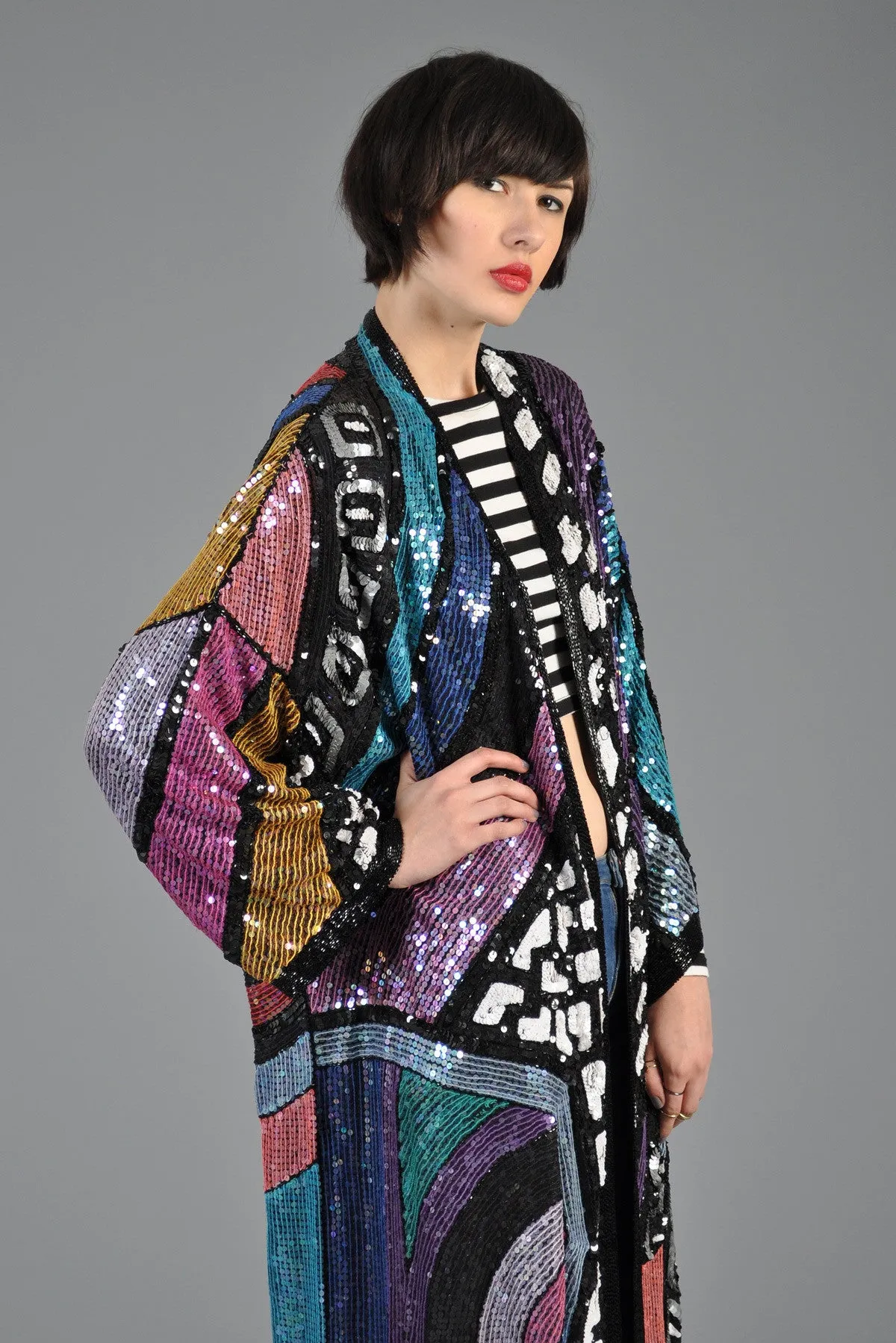 Geometric Sequin Trophy Jacket
