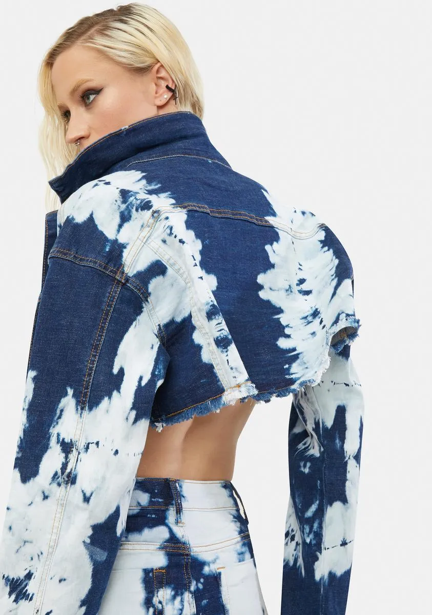 Get Inspired Tie Dye Cropped Jacket