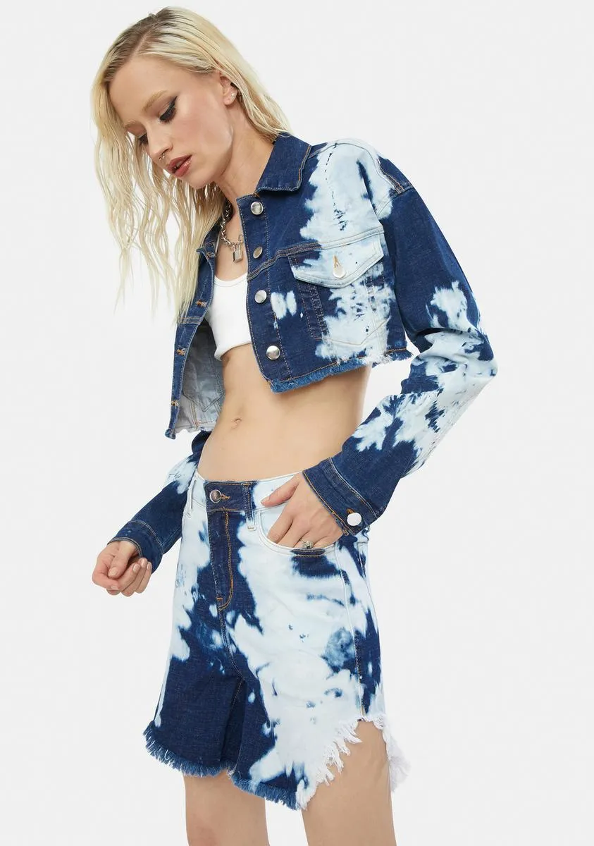 Get Inspired Tie Dye Cropped Jacket