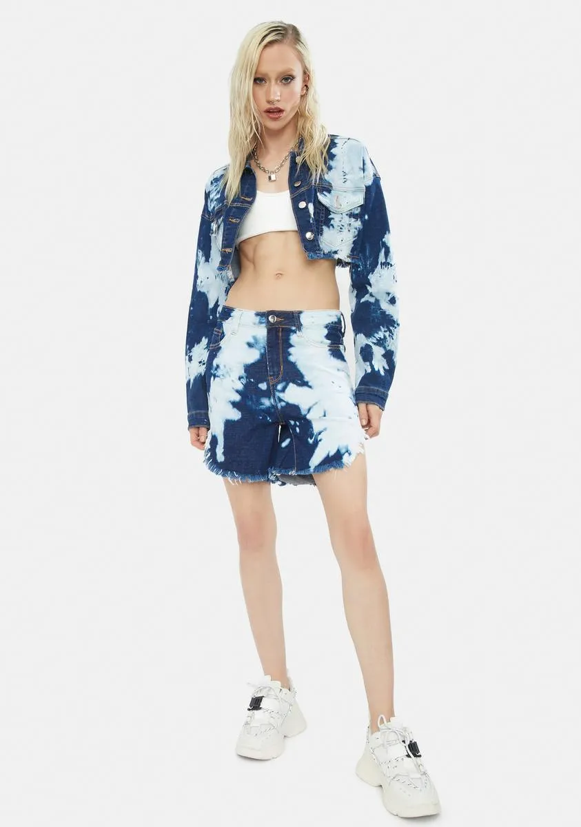 Get Inspired Tie Dye Cropped Jacket