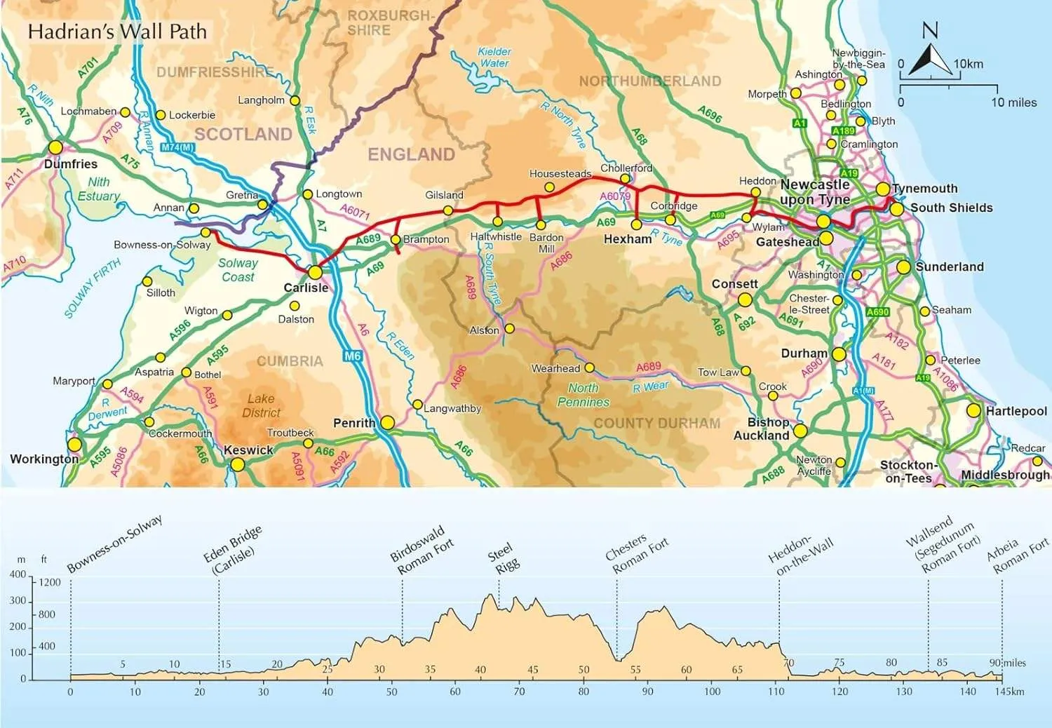 Hadrian's Wall Path (4th Edition) National Trail: Described West-East and East-West