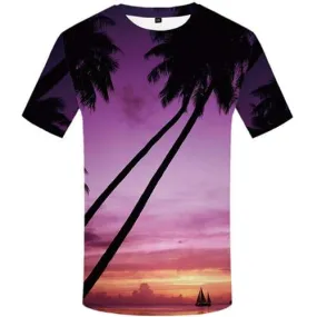 Harajuku T shirts Men Tree Tshirts Novelty Colorful Shirt Print Ocean Tshirts Cool Cloud Tshirt Printed Short Sleeve summer Men