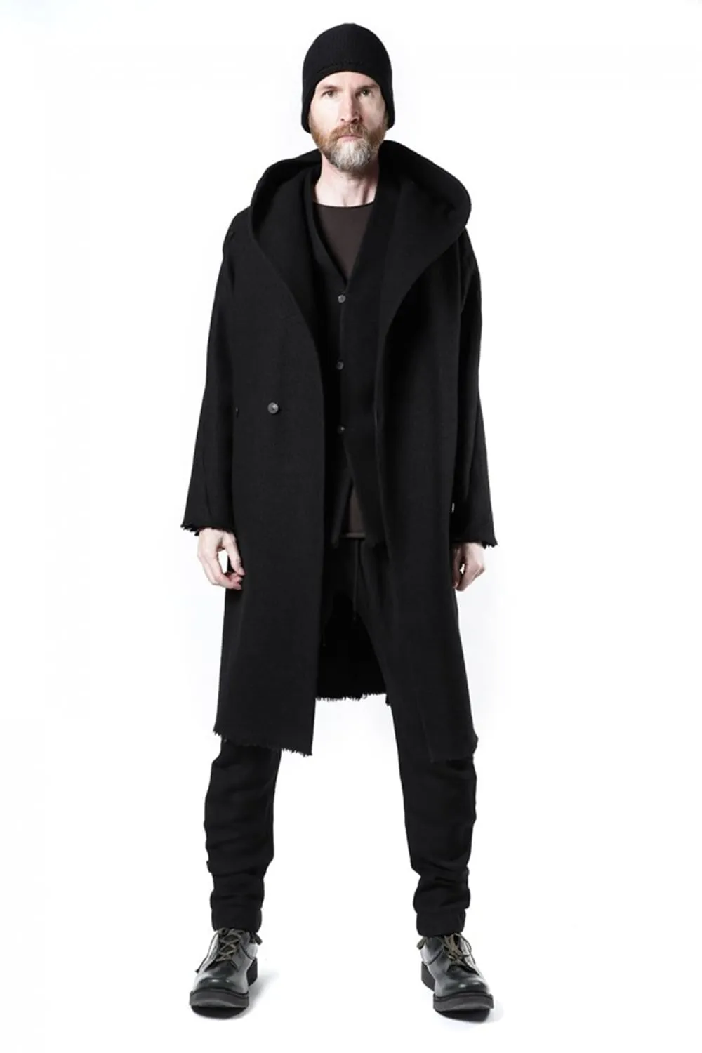 Hood Coat Compressed Wool