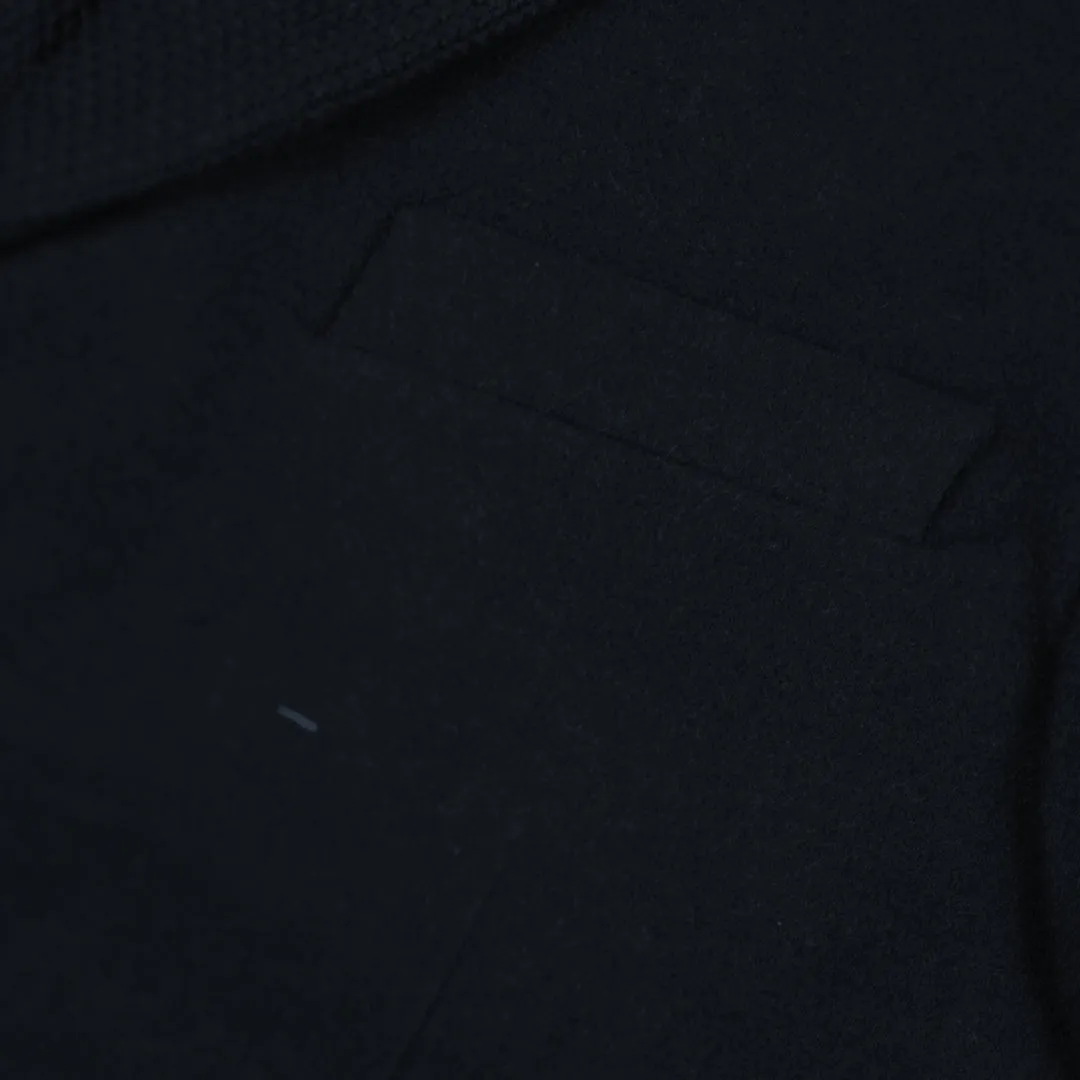 Imported Textured Collar Woolen Business Long Coat For Men