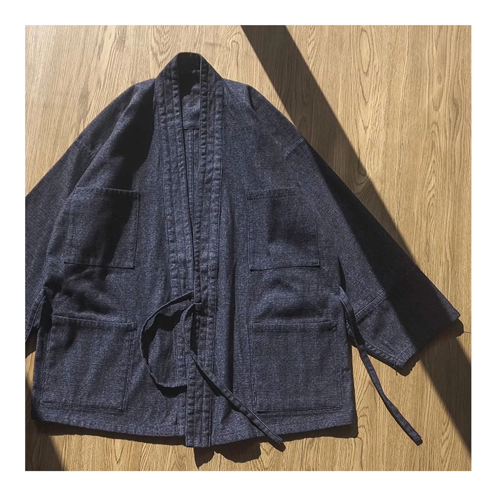 Indigo Dyed Blended Kimono