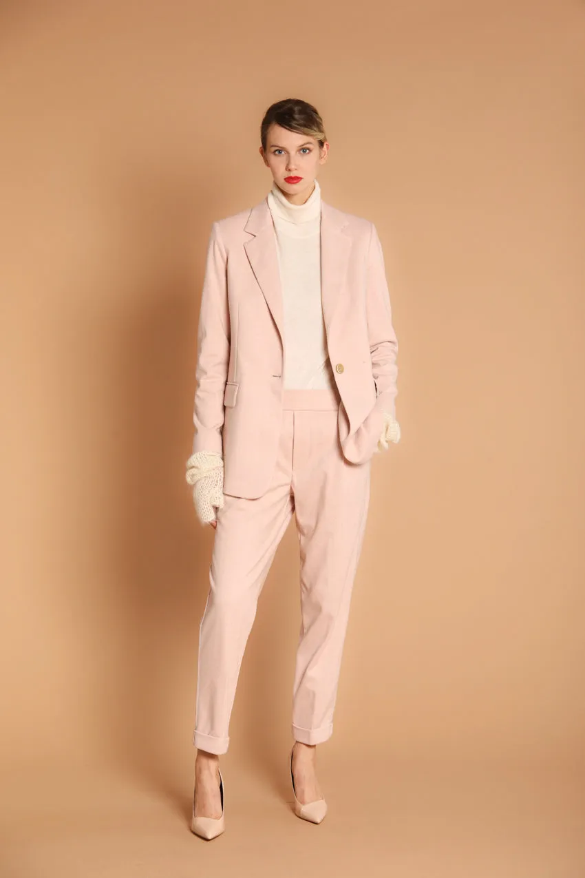 Irene blazer donna lungo in jersey con fantasia resca