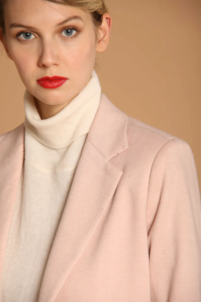 Irene blazer donna lungo in jersey con fantasia resca