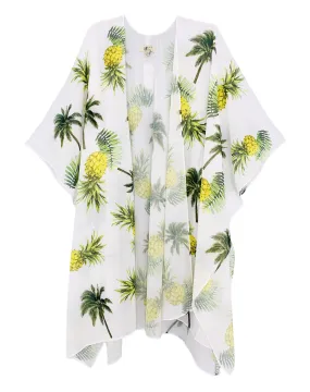 JC071006 White-Yellow Pineapple Kimono