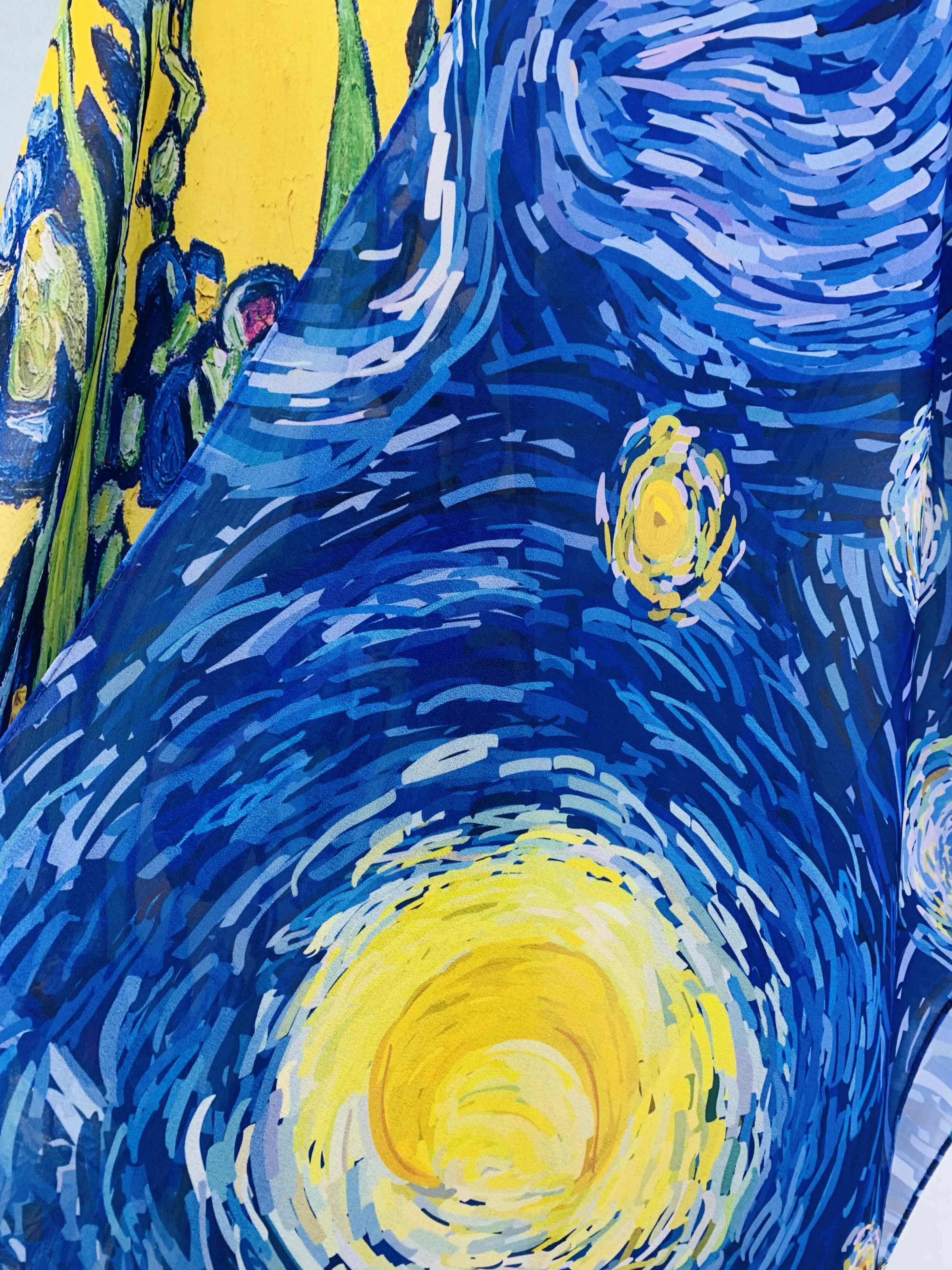 JC071024 Blue-Yellow Iris & Starry Night Kimono