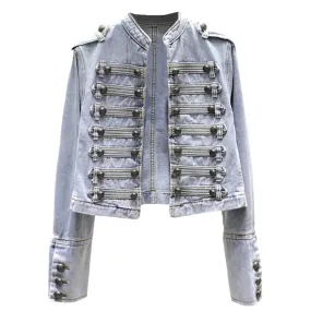 Julane Vintage Military Denim Jacket
