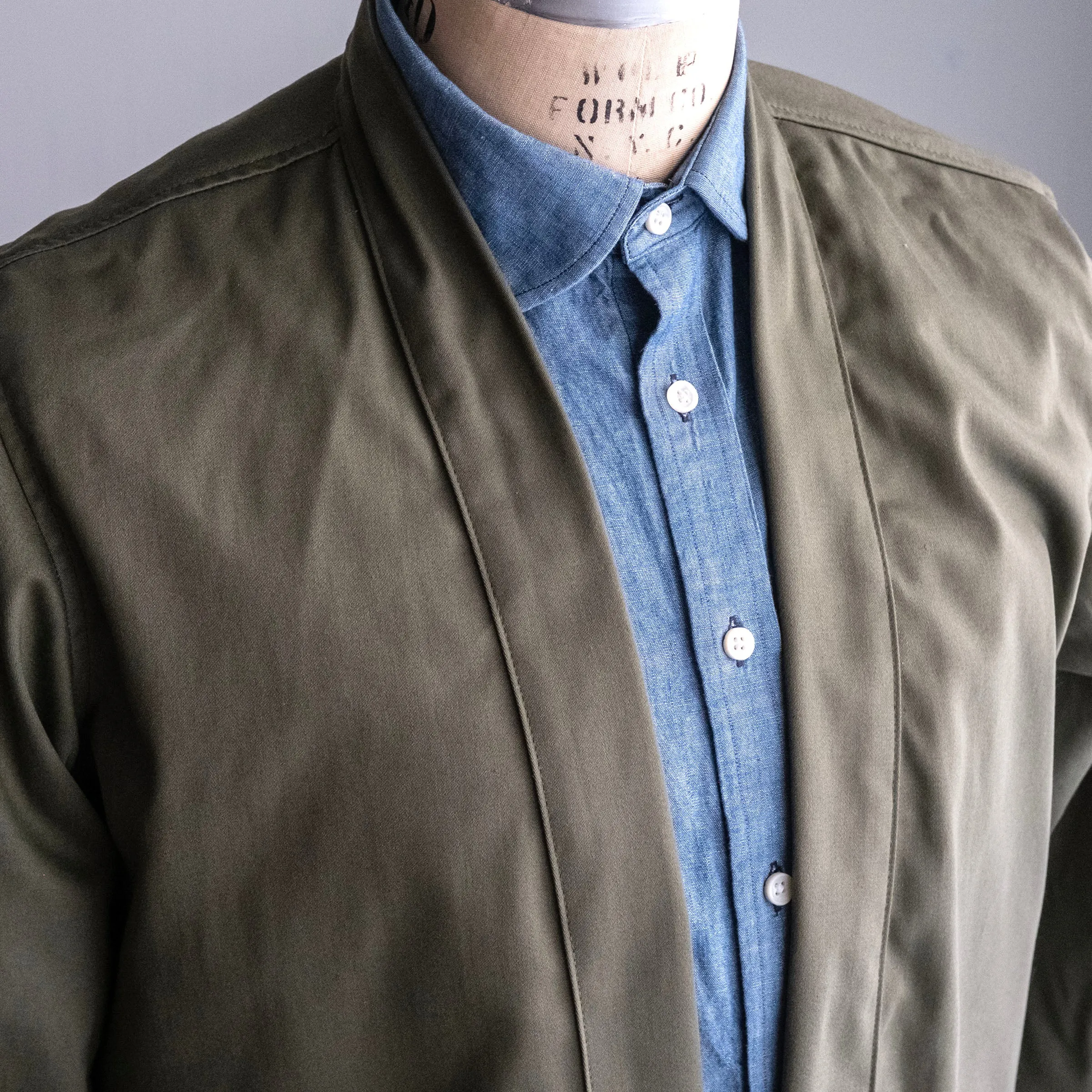 Kamigata Jacket in Olive Flight Mercerized Twill