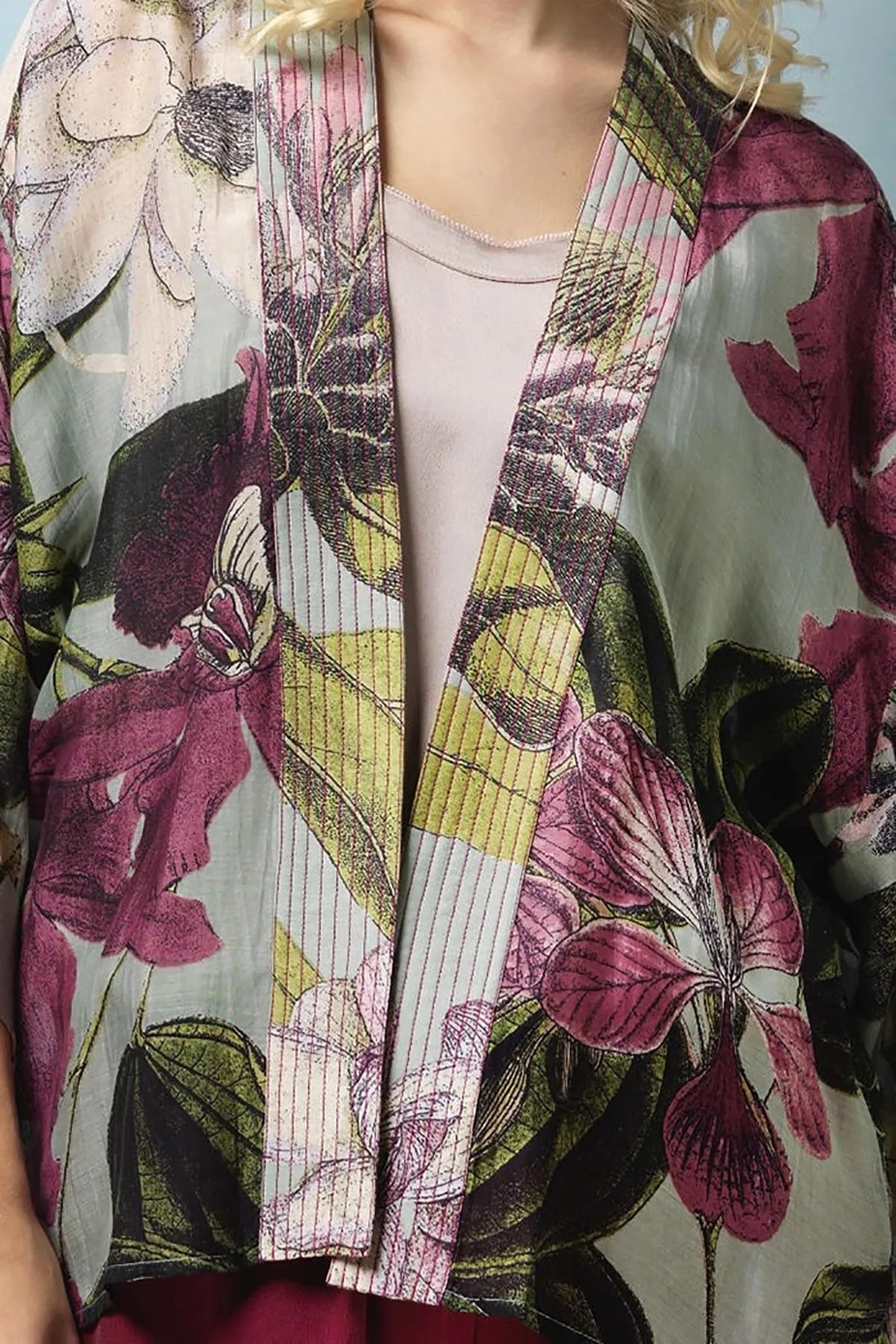 KEW Protea Duck Egg Kimono