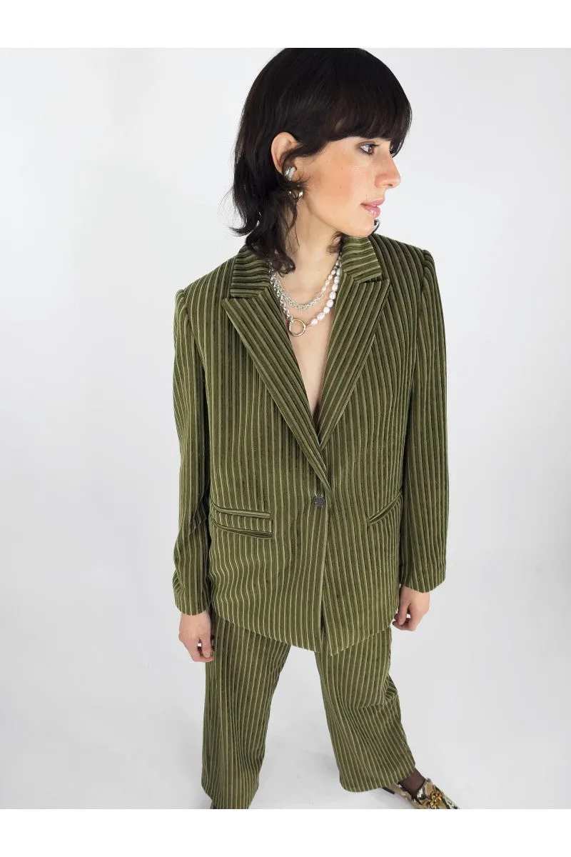 Khaki Corduroy Blazer