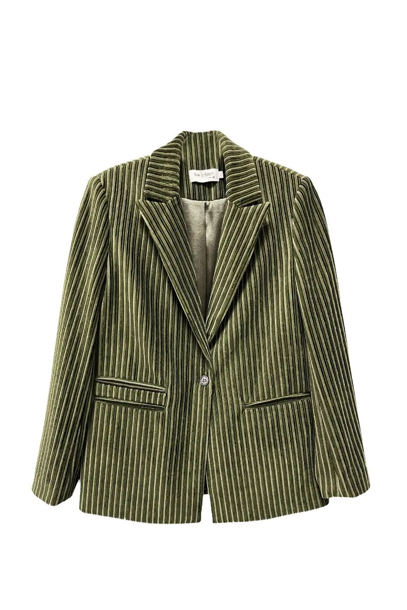 Khaki Corduroy Blazer