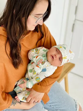 Kimono Baby Sleep Gown - Veggie Salad (Organic Cotton)