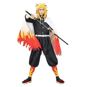 Kimono Kaori Cloak Men Cosplay Costume with Black Suit and Belt for Halloween