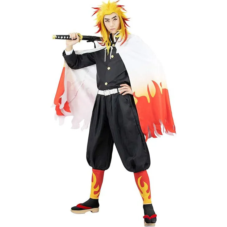 Kimono Kaori Cloak Men Cosplay Costume with Black Suit and Belt for Halloween