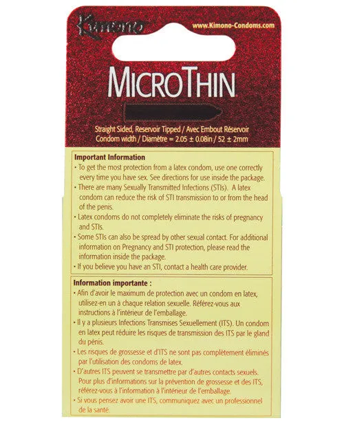 Kimono Micro Thin Condom - Box Of 3