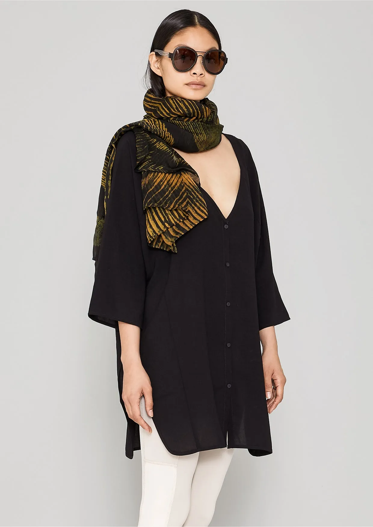 KIMONO SHIRT - black plain
