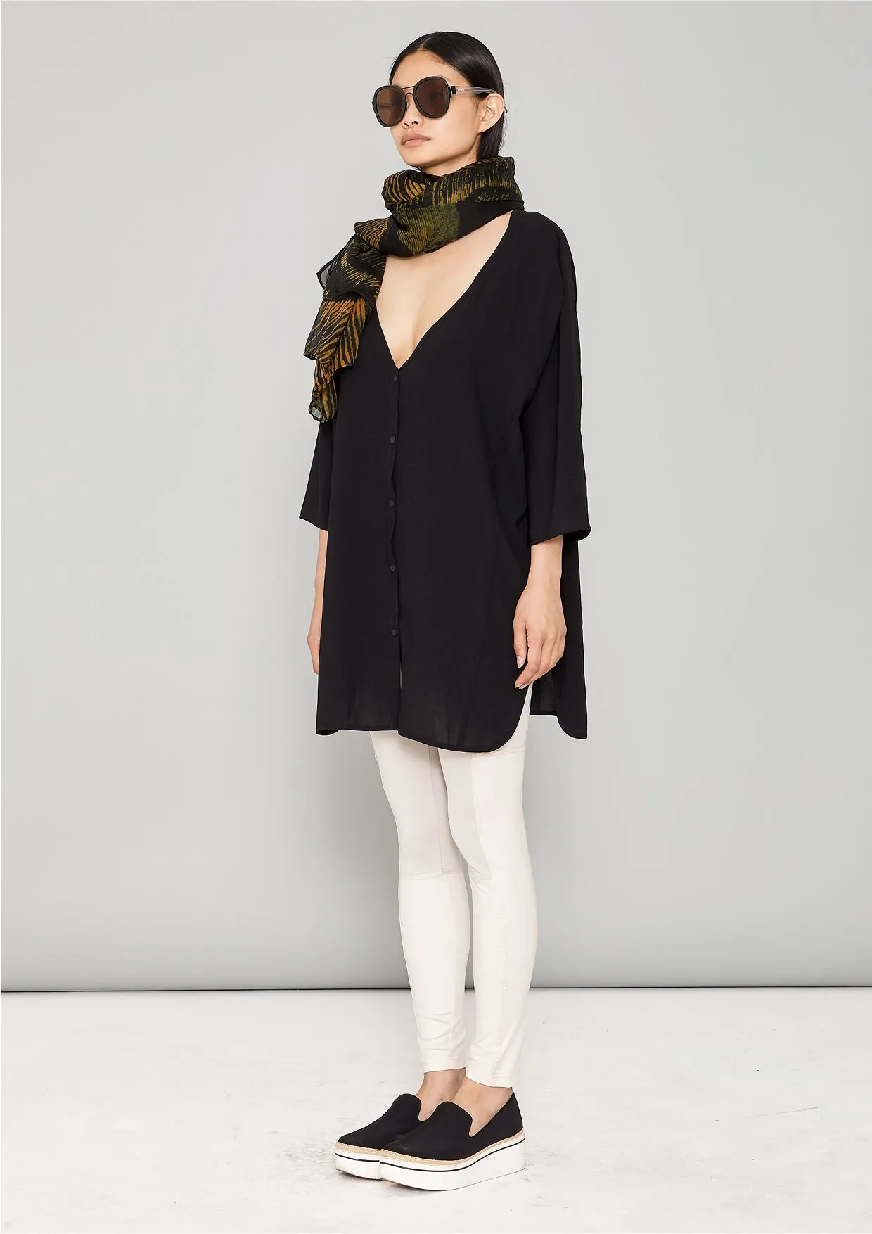 KIMONO SHIRT - black plain