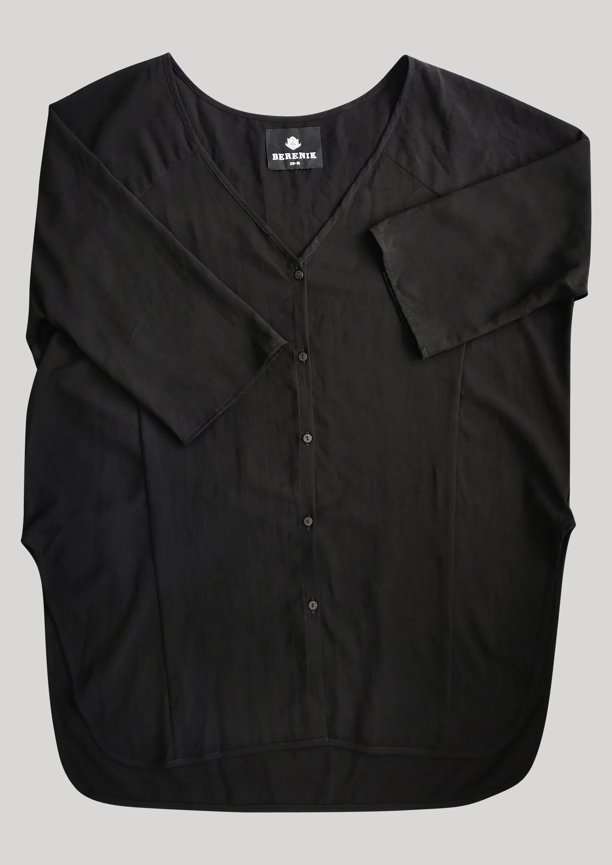 KIMONO SHIRT - black plain