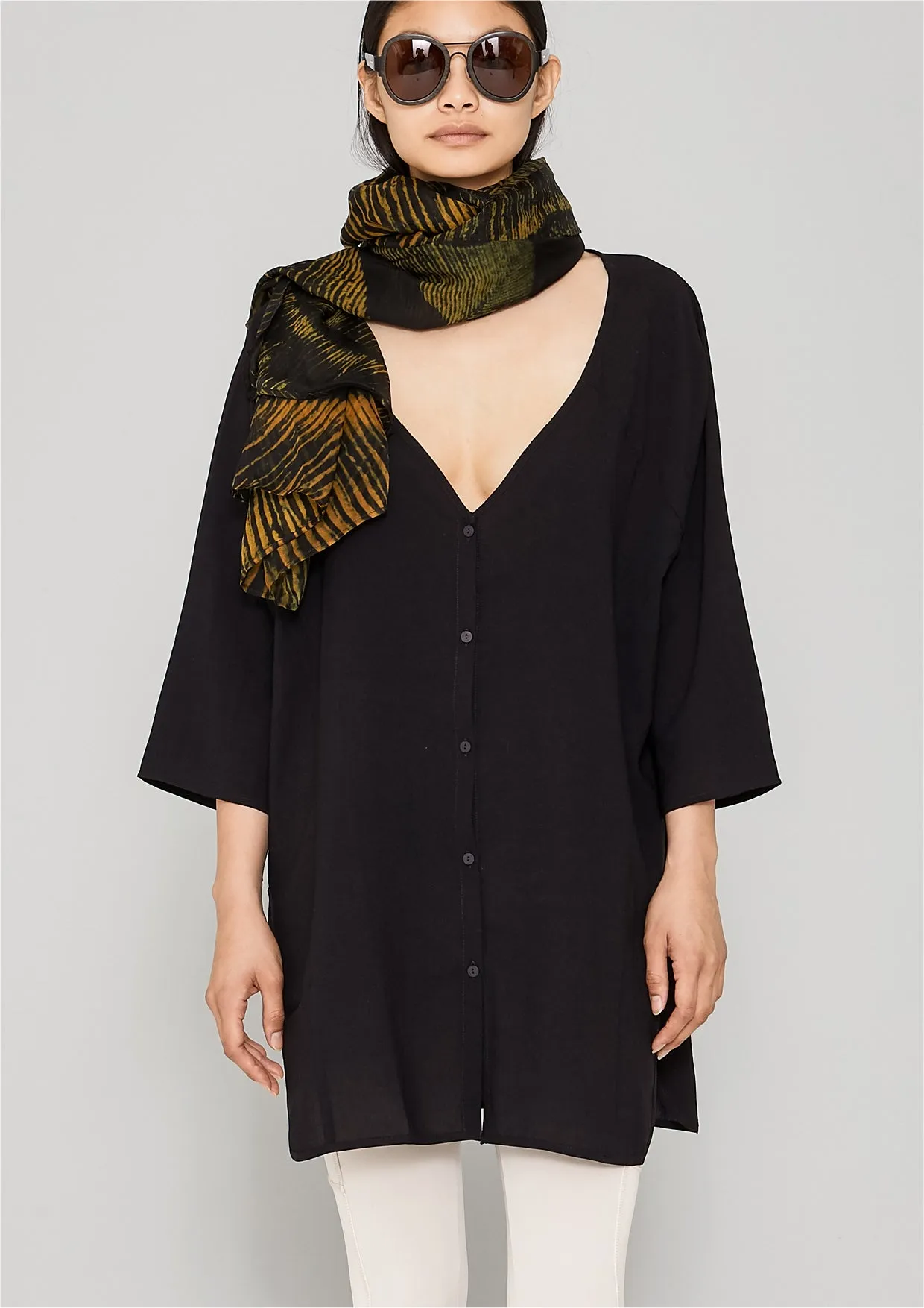 KIMONO SHIRT - black plain
