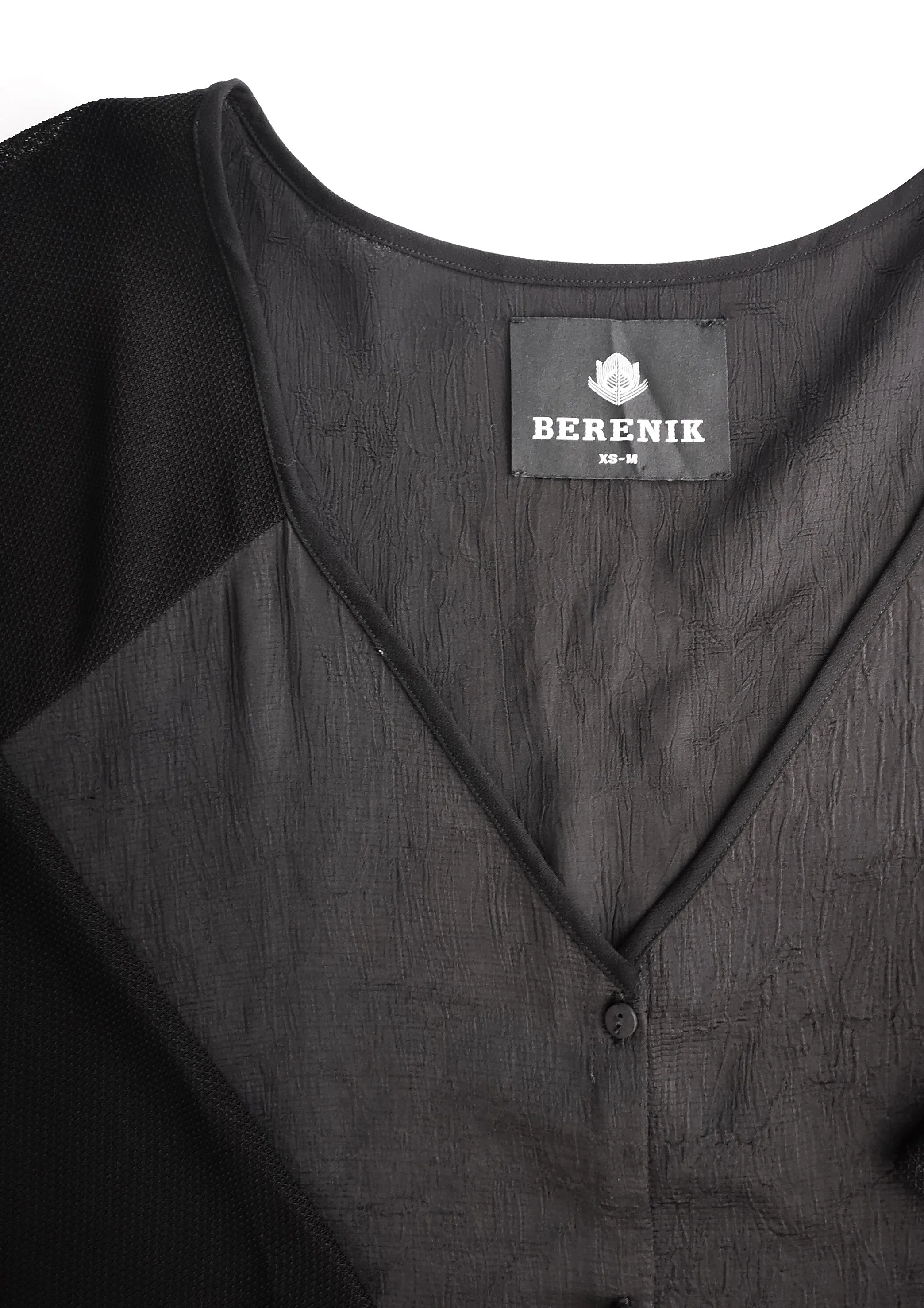 KIMONO SHIRT BLACK SHINY/MESH