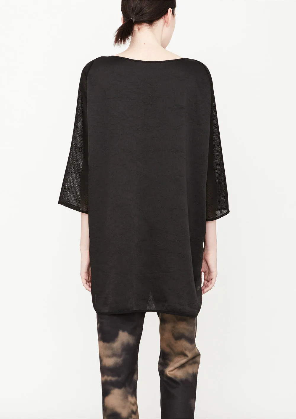 KIMONO SHIRT BLACK SHINY/MESH