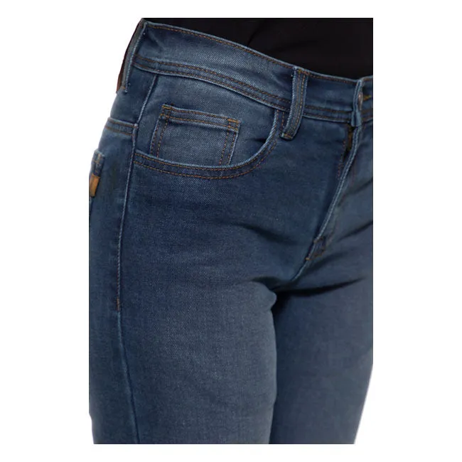King Kerosin Queen Kerosin Motogear Ladies Jeans Light Blue