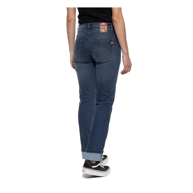 King Kerosin Queen Kerosin Motogear Ladies Jeans Light Blue