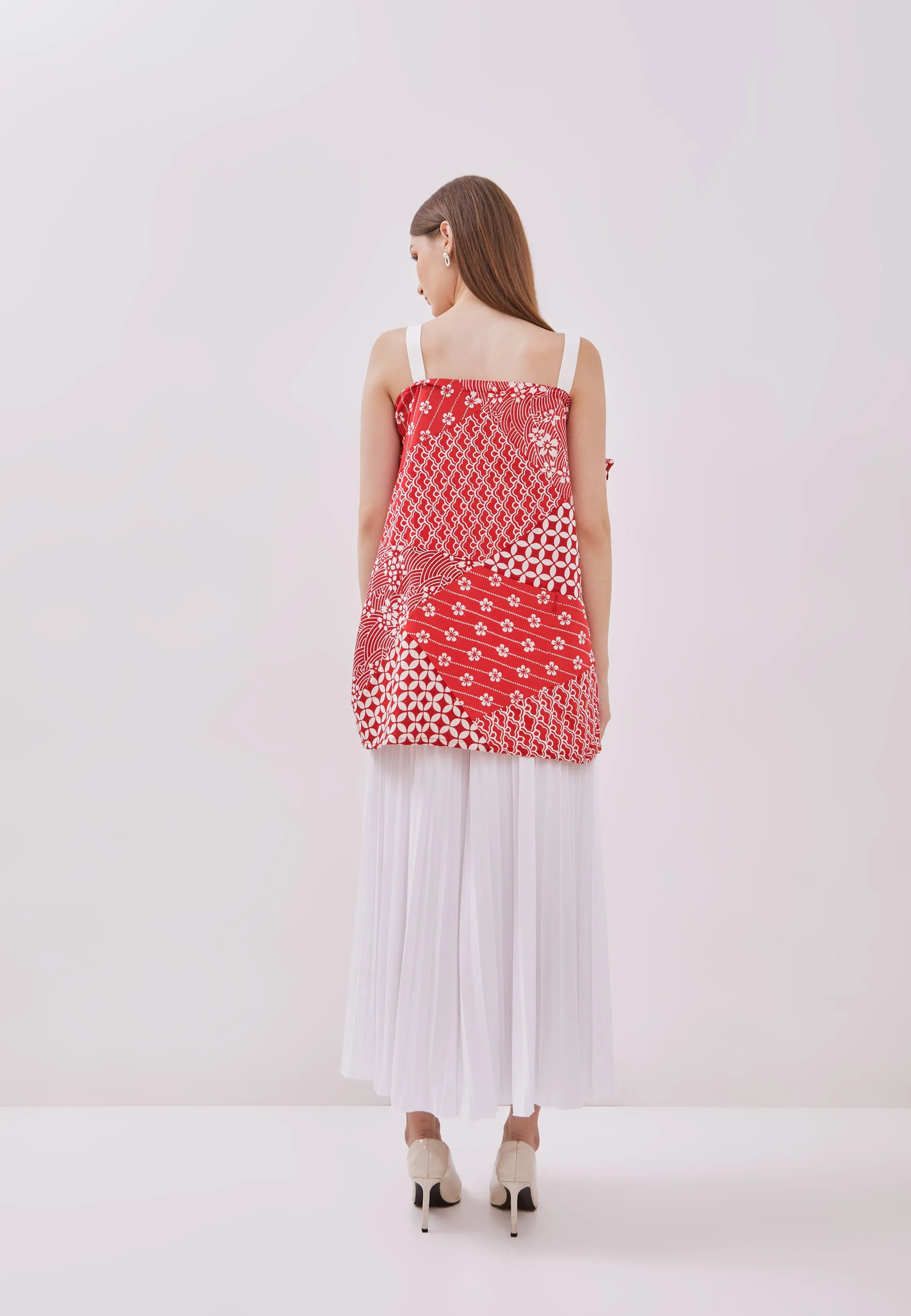 KINTSUGI Red Batik Multiway Kimono Top