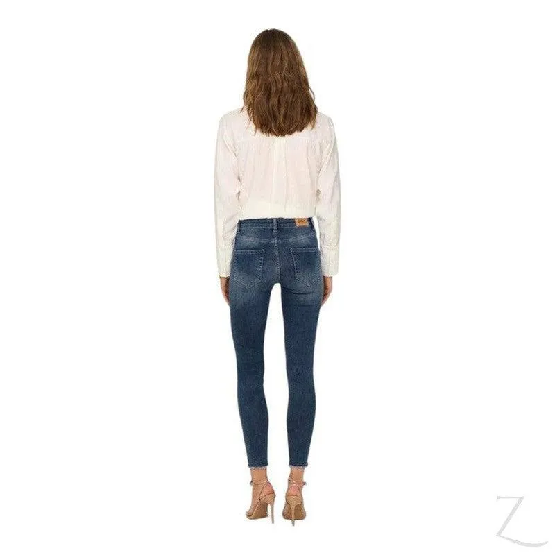 Ladies Super Stretchy Super Skinny Denim Jeans | Raw Hem | "Phela"