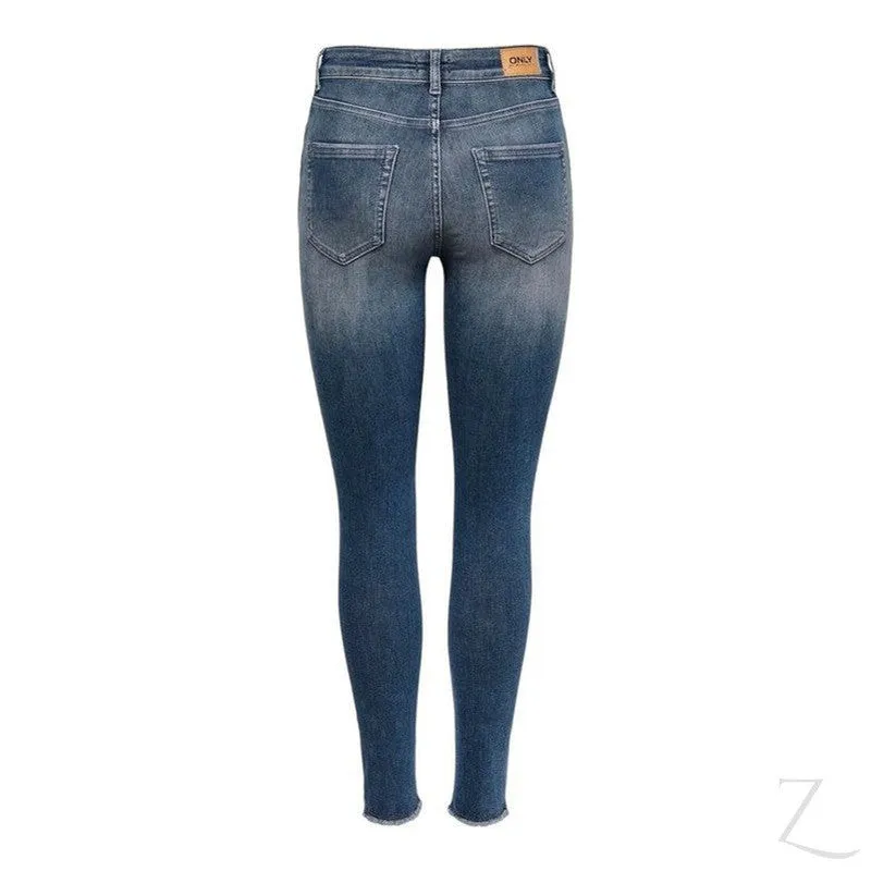 Ladies Super Stretchy Super Skinny Denim Jeans | Raw Hem | "Phela"