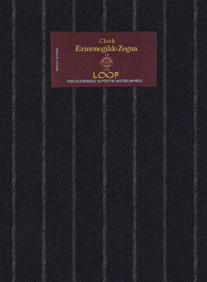 Lanificio Zegna Loop Adana Blue Stripe Wool Jacket
