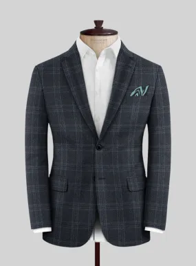 Lanificio Zegna Loop Verone Blue Checks Wool Jacket