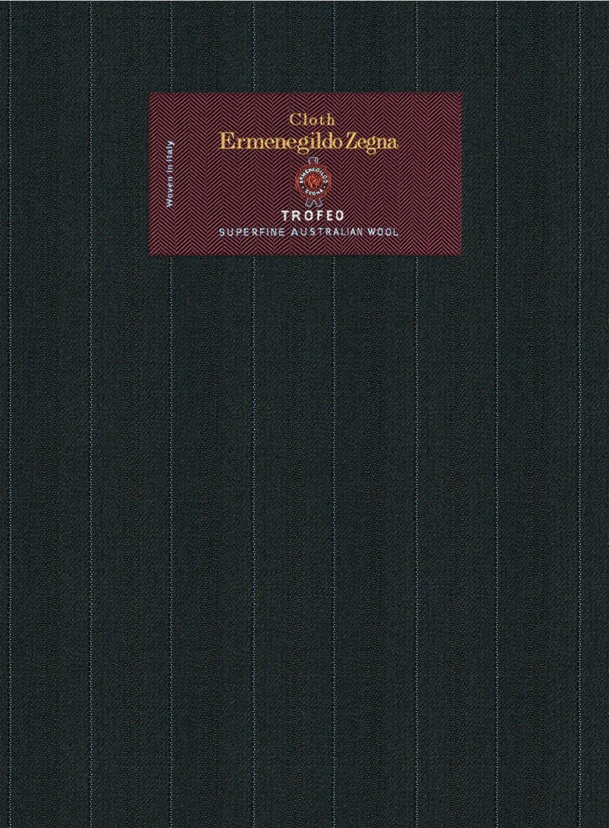 Lanificio Zegna Trofeo Dexi Dark Green Stripe Wool Jacket