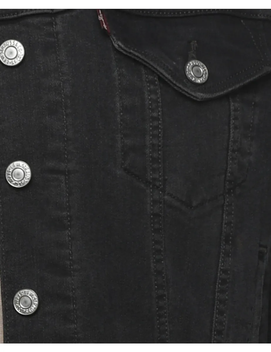 Levi's Black Cropped Denim Jacket - XL