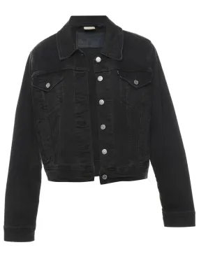 Levi's Black Cropped Denim Jacket - XL