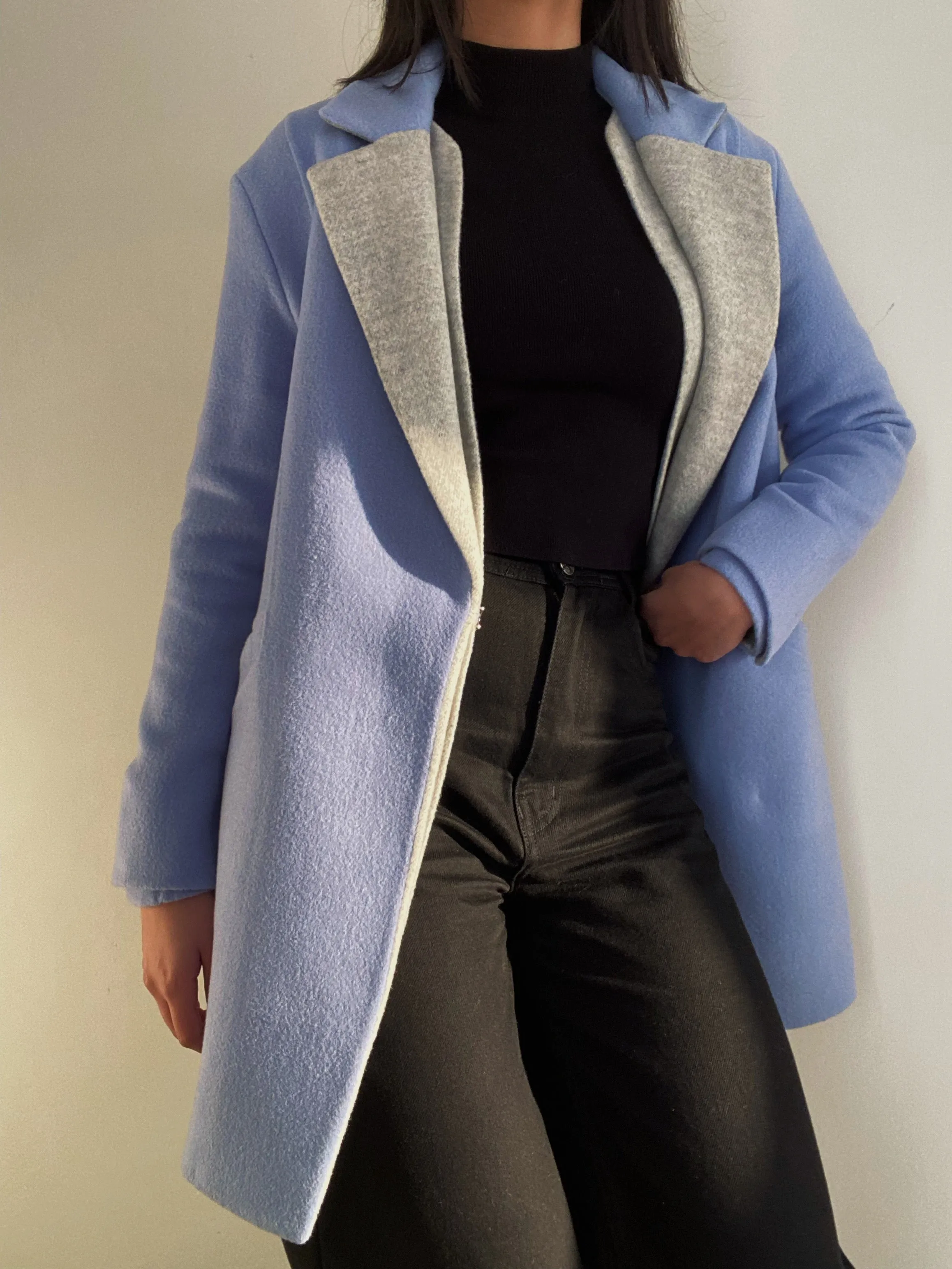 Light Blue Coat (100% Wool)