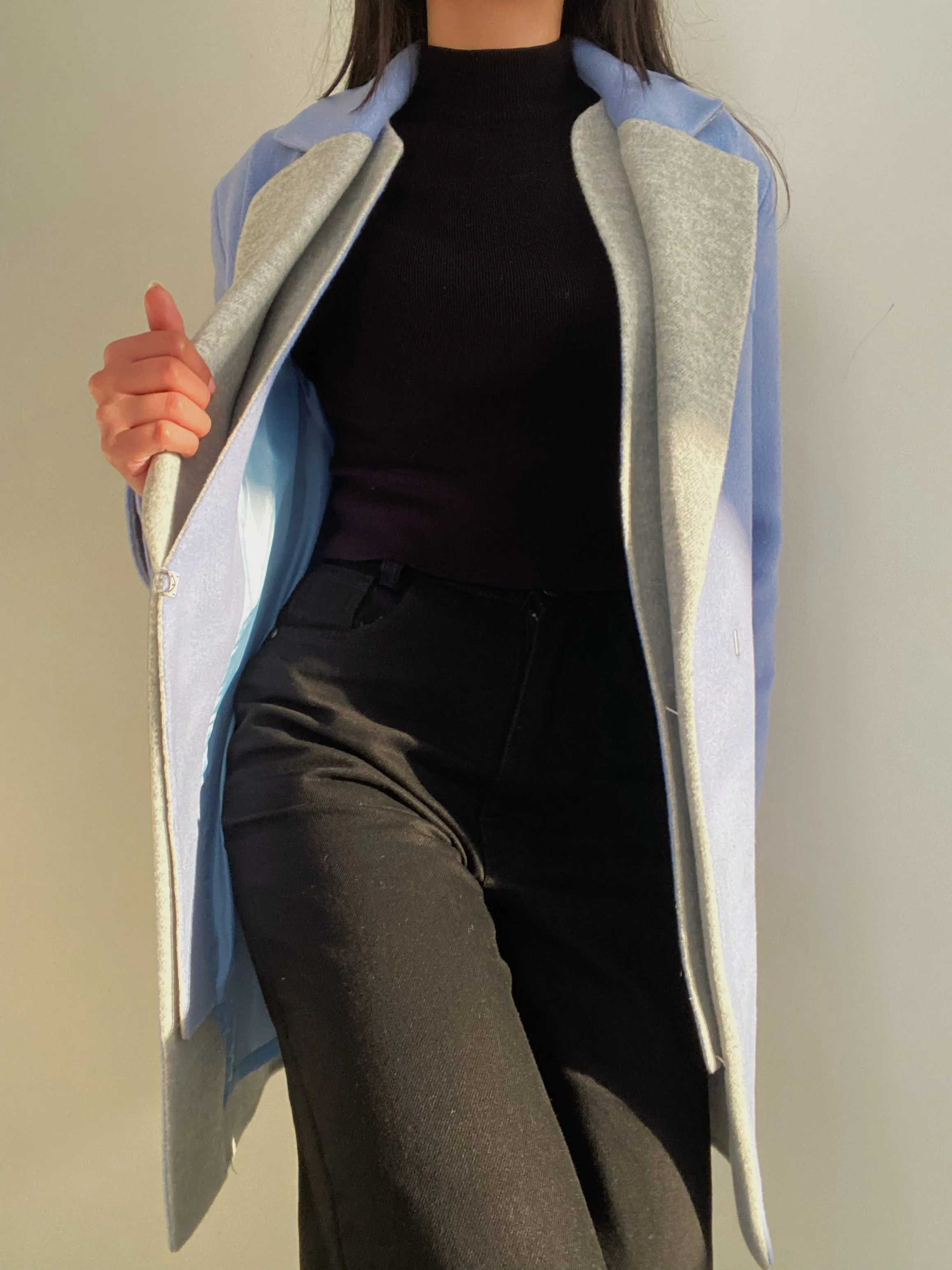 Light Blue Coat (100% Wool)