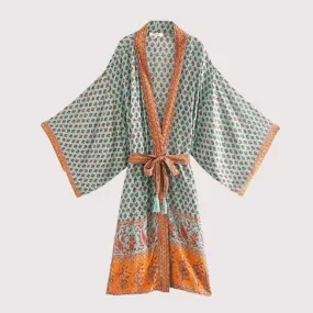 Long Boho Kimono Robe