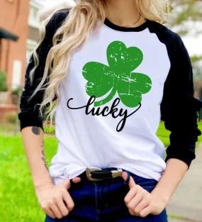 Lucky Clover Shamrock St Patty's Day Shamrock St Patrick's Day Tee Raglan shirt