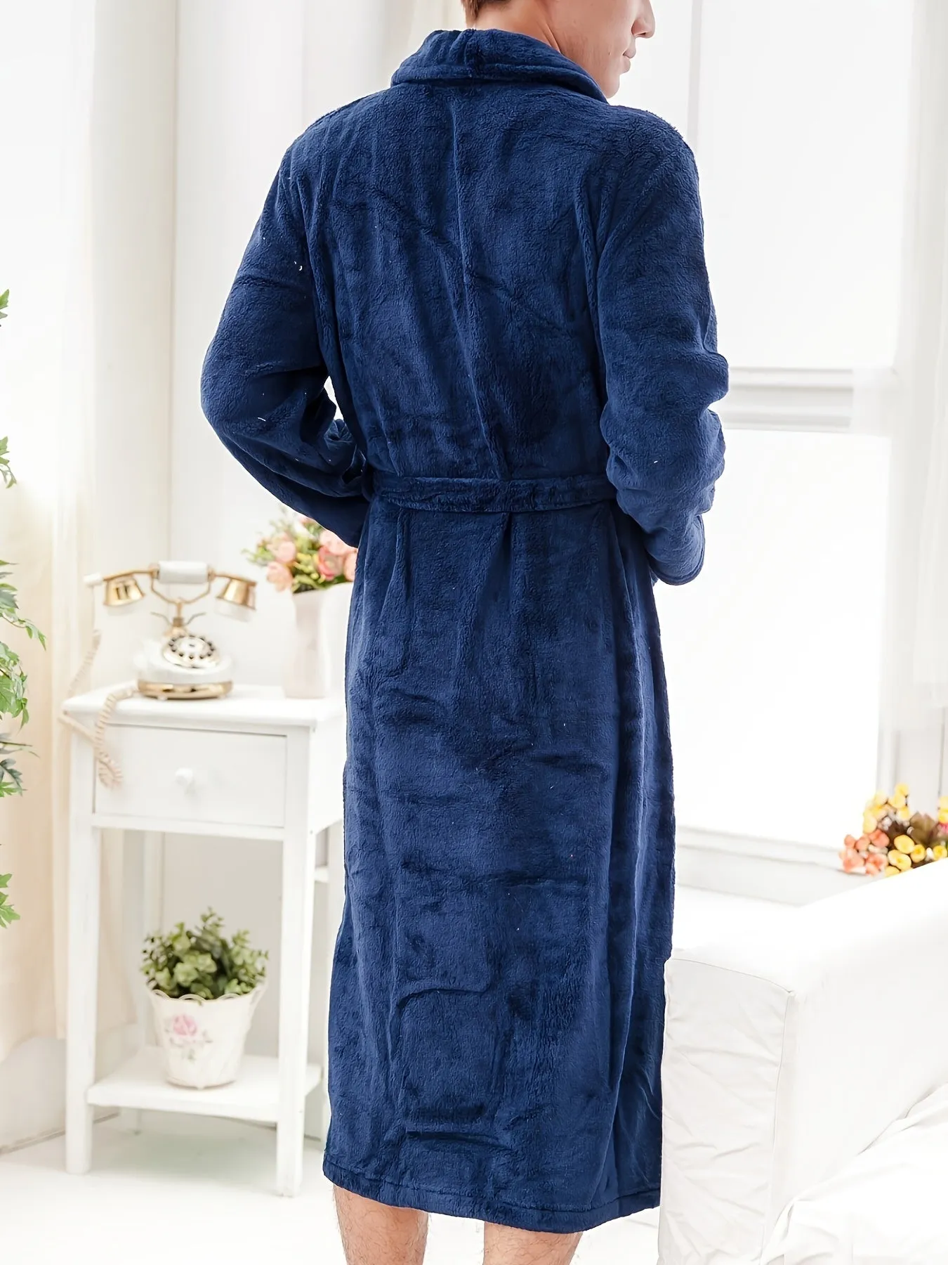 Luxury Mens Fleece Kimono Robe Comfy Cozy  Elegant