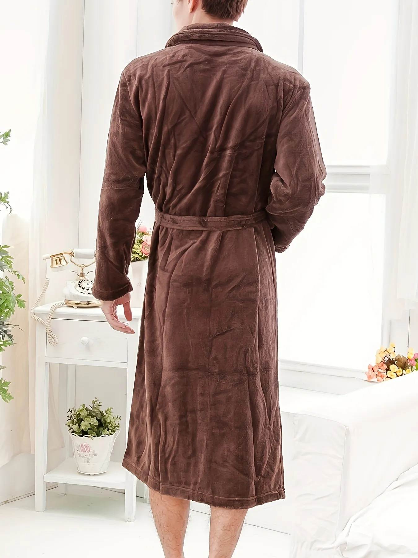 Luxury Mens Fleece Kimono Robe Comfy Cozy  Elegant