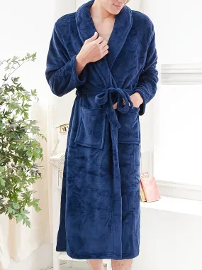 Luxury Mens Fleece Kimono Robe Comfy Cozy  Elegant